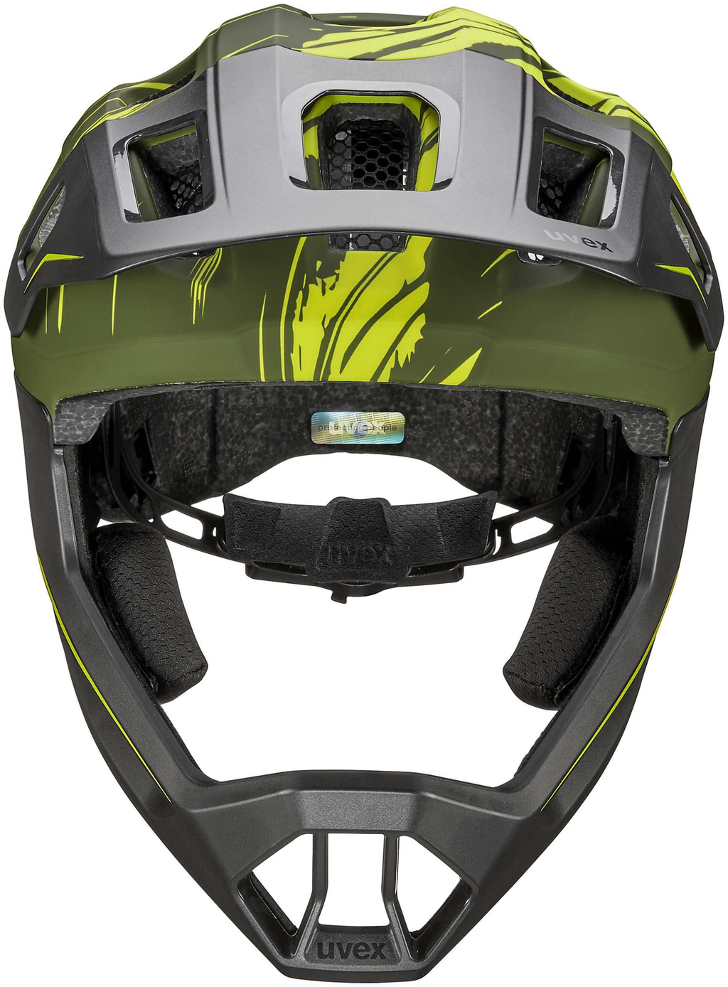uvex React Jr. Fullface Kinderhelm Dark Olive Matt