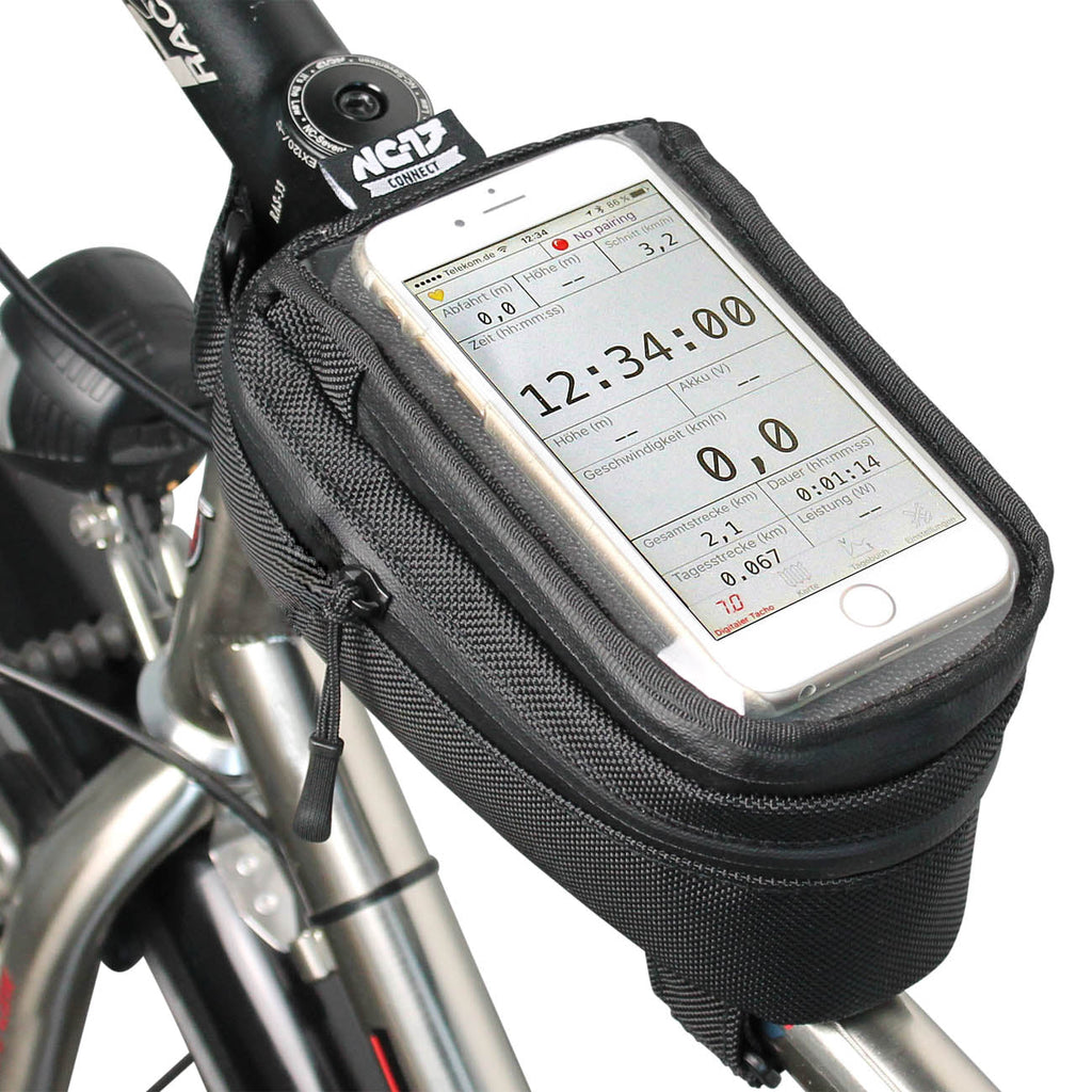 NC-17 Connect Smartphone Tasche für Oberrohr, Klettverschluss schwarz uni